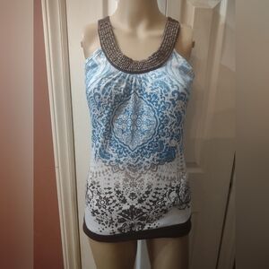 Almost famous sleeveless beaded size medium blouse shirt top